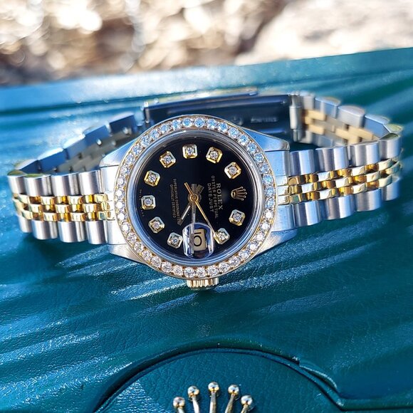 Rolex ladies 26mm Datejust 6917 black diamond two-tone jubilee - Picture 5 of 8